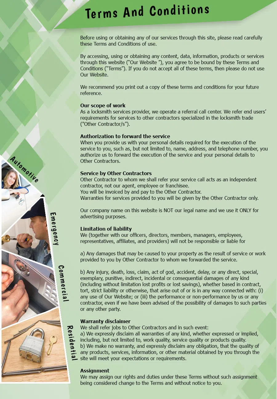 Pittsburgh Lock And Doors Pittsburgh, PA 412-226-6519 - TermsAndConditions-2